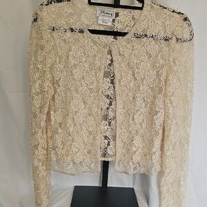 Stenay Cream Embellished Long Sleeve Blouse